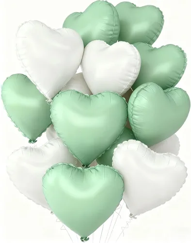 Vista 30 de 100 globos en forma de corazón de 5 pulgadas, globos de aluminio de Mylar de papel de aluminio para decoración de mujeres y niñas, día de San