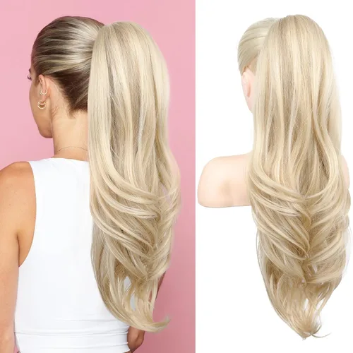 Vista 35 de SEIKEA Extensión versátil de cola de caballo con cordón, 18 pulgadas de largo, ondulado, con clip de varias capas, extensiones de cabello de cola