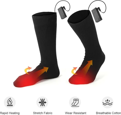 Vista 3 de Electric Heated Socks for Men Women, Battery Operated Washable Thermal Socks Winter Warm Socks for Outdoors Work Fishing Hunting Skiing Cycling
