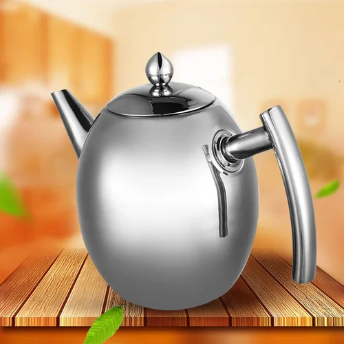 Vista 5 de Hervidor de té, tetera de acero inoxidable, tetera de café, tetera silbante, tetera con filtro, gran capacidad para el hogar, cafetería, bar