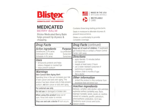 Vista 3 de Blistex Bálsamo labial de bayas medicadas, paquete de 3