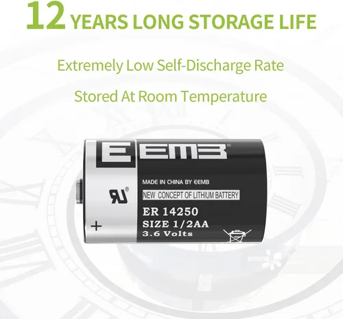 Vista 9 de EEMB Batería ER14250 1/2AA 3.6V Li-SOCL₂ Batería de litio no recargable XL-050F SB-AA02 LS14250 para medidor de collar de perro Sensor Sensor