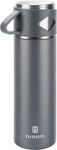 Vista 17 de Termo de acero inoxidable 500ml/16.9oz botella aislada al vacío con taza para café, bebidas calientes y bebidas frías, cantimplora de agua.