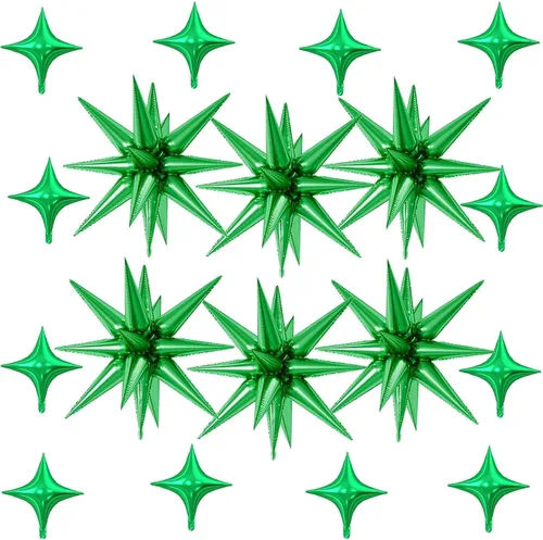 Vista 39 de 18 globos de estrella rosa, globo rosa bebé con 6 globos de estrella en explosión de 22 pulgadas, 12 globos de aluminio de cuatro estrellas
