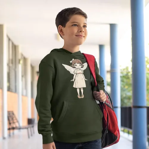 Vista 4 de Angel Design Kids' Sponge Fleece Hoodie - Cartoon Print Kids' Hoodie - Cute Hoodie for Kids