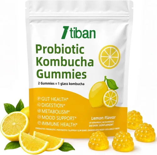 Vista 8 de Probiotic Kombucha Gummy, mujeres y hombres, sabor a bayas, 60