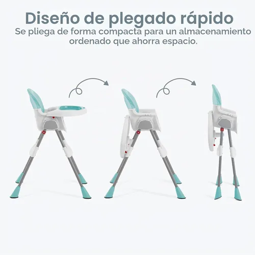 Vista 6 de Dream On Me Silla alta portátil 2 en 1 Tabletalk, silla alta compacta convertible, ligera, color aguamarina