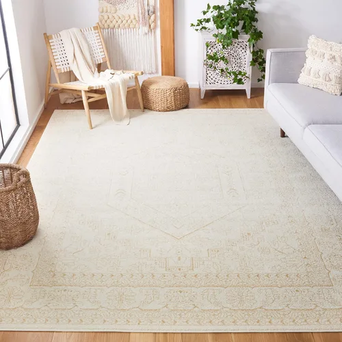 Vista 76 de SAFAVIEH ADR108B - Tapete de la colección Adirondack, 2 pies 1 pulgada x 6 pies, marfil y plateado, diseño de medallón oriental, no desprende