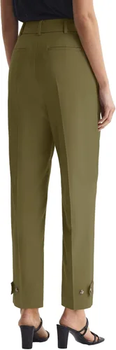 Vista 2 de Cicy Bell Pantalones de vestir de cintura alta para mujer, pierna recta, pantalones de trabajo de negocios, pantalones recortados con bolsillos