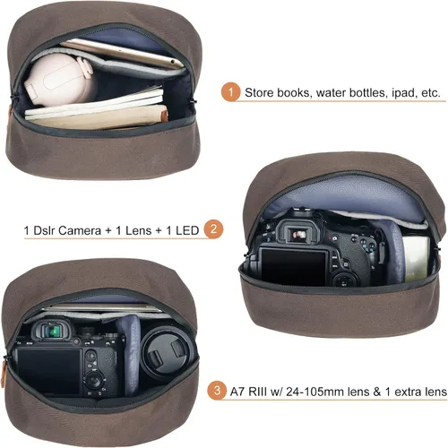 Vista 2 de Besnfoto Bolsa de cámara pequeña DSLR Sling Bag Mochila para fotógrafo Cámara impermeable Bolsa de hombro Bolso compacto para calle