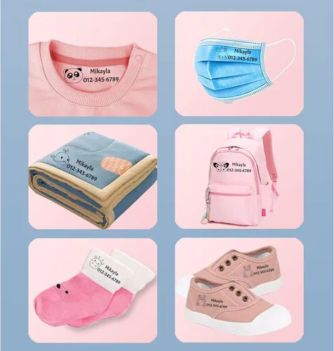 Vista 8 de Sello con nombre para ropa, para niños, sello de nombre para ropa, patrón de dibujos animados, sello de nombre personalizado, 6 patrones
