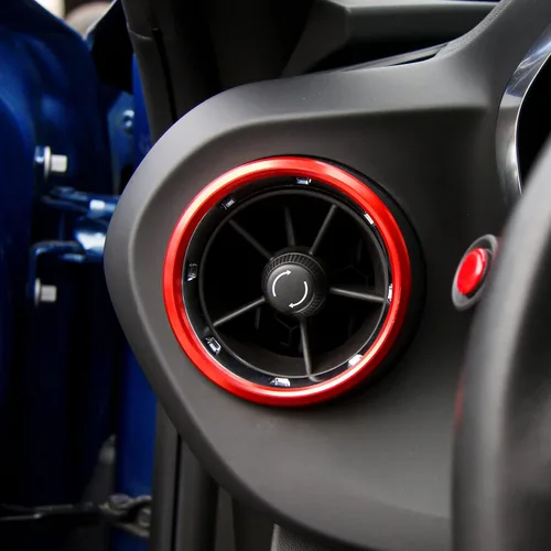Vista 7 de Hoolcar Cubierta de ventilación interior de aire acondicionado ABS AC para Chevrolet Camaro 2017-2021, rojo, 4 piezas (no para Blazer)