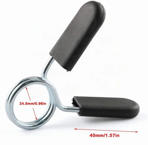 Vista 4 de E-outstanding Clip de collar de resorte, 2 unidades, estándar de 1 pulgada/0.984 in, abrazaderas de bloqueo de campana para mancuernas