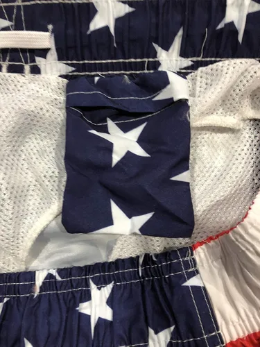 Vista 4 de UZZI Men's Patriotic USA American Flag Swim Trunks