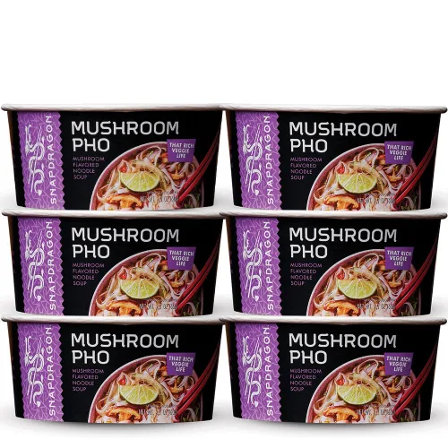 Vista 12 de Snapdragon Pho Bowls - Paquete de 6 fideos instantáneos con caldo de carne vietnamita para sorber y fideos de taza de arroz sin gluten. Microondas
