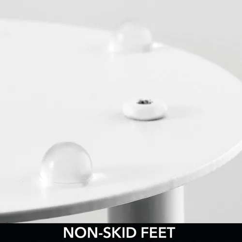 Vista 3 de mDesign Toallero alto independiente de acero inoxidable – 2 niveles minimalistas soportes de pedestal para cocina y baño – Estantes para baño