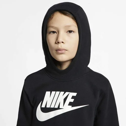 Vista 4 de Nike Sudadera deportiva con capucha para niños (S, negroblanco)