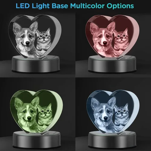 Vista 2 de Foto de corazón de cristal, regalo personalizado con tu propia foto, imagen grabada con láser 3D, regalo personalizado de cristal, regalo único