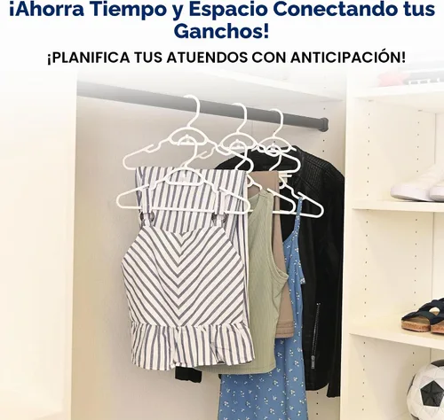 Vista 2 de Closetselect Paquete de 30 perchas de plástico para niños pequeños y preadolescentes de 13 pulgadas, ideales para niños de 4 a 10, perchas Negro