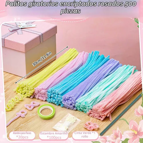 Vista 2 de Peryiter - Juego de 371 limpiapipas, suministros florales, color macarrón Color macaron