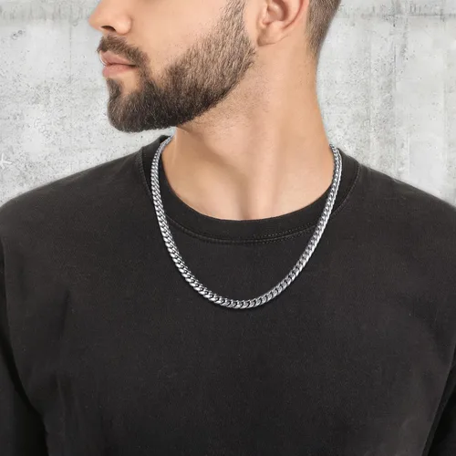 Vista 6 de Jewlpire - Cadena de eslabones cubanos chapada oro 18 quilates para hombres, mujeres o niños, corte diamante, acero inoxidable 316L de 18, 20, 22