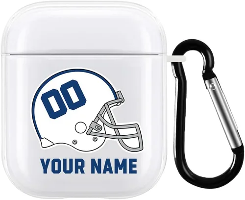 Vista 36 de Funda de casco de fútbol con nombre y número para Apple AirPods de 2ª y 1ª generación, regalo personalizado para fanáticos de los deportes de Arizona