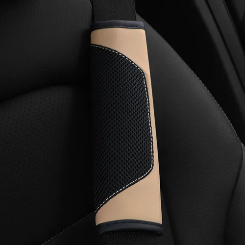 Vista 6 de BESULEN Fundas para cinturón de seguridad de automóvil, 2 unidades de malla de cuero, protector universal para correa de hombro para cinturón