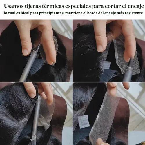 Vista 6 de ISEE HAIR Peluca de Encaje Frontal HD Wear & Go Sin Pegamento, Peluca de Encaje Brasileña de Ondas Corporales para Mujeres, Sin Pegamento, 5x7 Body