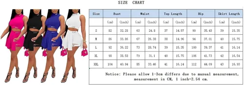 Vista 6 de Sexy Tennis Skirt Set Women 2 Piece Outfits Summer Sleeveless Crop Top Pleated Mini Skirt Bodycon Shorts Tracksuit