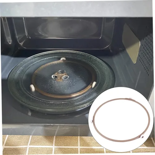 Vista 3 de Soporte giratorio de microondas, soporte universal para microondas, soporte de rodillo, bandeja giratoria, horno, plato giratorio, anillo redondo