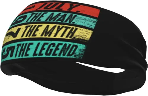 Vista 3 de July The Man The Myth The Legend 1975 Headband for Men Women Sports Sweatband for Fitness Exercise Moisture Wicking Running Yoga Hairbands