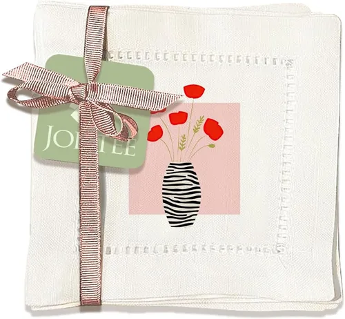 Vista 13 de Jolitee Servilletas decorativas de cóctel con punto vainica, 6 x 6 pulgadas, lavables, similares al lino, hechas a mano para el entretenimiento