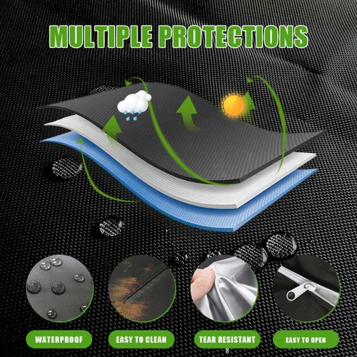 Vista 4 de KISEER Funda impermeable para carrito de golf 420D para 4 pasajeros para EZ GO Club Car Yamaha, a prueba de sol y polvo