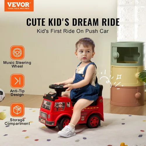Vista 2 de VEVOR Coche de Paseo con Empuje para Niños Pequeños, Edades 19+ Meses, Coche de Carreras, Juguete de Paseo para Niños Pequeños que Pasa de Sentado a