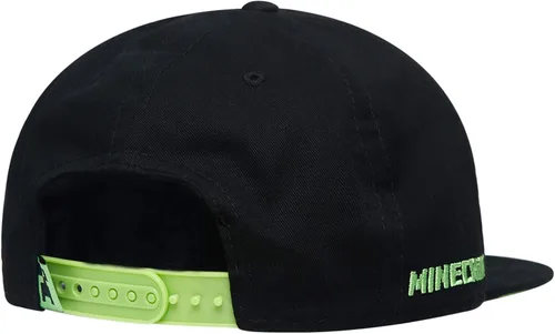 Vista 4 de Minecraft Boys Creeper Face Hat - Black and Green Youth Snap Back Hat