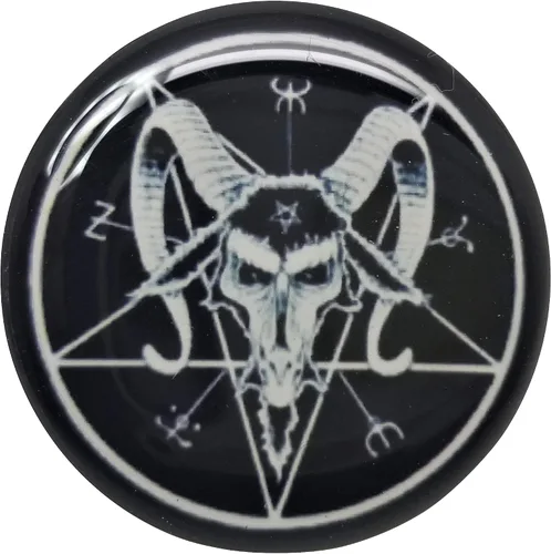 Vista 2 de Pierced Republic - Tapones para los oídos con diseño de baphomet en blanco y negro (acrílico, 10 tamaños)