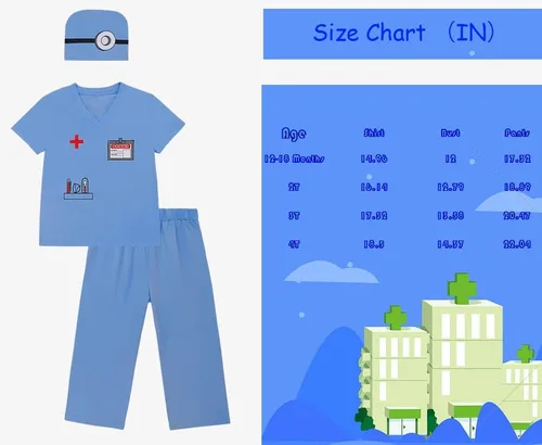 Vista 6 de LENSOUS Body de disfraz de médico para bebé niño