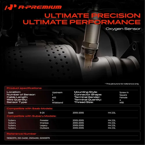 Vista 2 de A-Premium Sensor de oxígeno O2 compatible con Subaru Outback, Legacy, Impreza, Forester y Saab 9-2X 2005, H4 2.5L, Upstream, Replace# 19060370