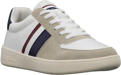 Vista 7 de Ben Sherman Mens Hyde Classic Sneaker Blanco/Beige/Azul Marino/Rojo