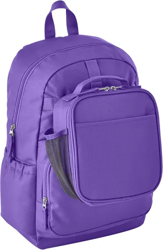 Vista 7 de Let's Make Memories Mochila infantil para la escuela, personalizada, bolsa de Peppa Pig con lonchera opcional, color morado, baile