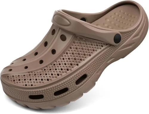 Vista 24 de ChayChax Zuecos con soporte de arco para hombre y mujer, zapatos de jardín, pantuflas antideslizantes para exteriores y playa con plantilla