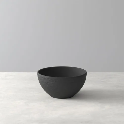 Vista 4 de Villeroy & Boch Manufacture Rock - Juego de 4 lugares, plato de cena, plato de ensalada, cuenco de arroz, cuenco para pasta, porcelana premium, Negro