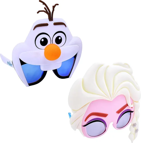 Vista 7 de Sun-Staches Gafas de sol de Frozen de Disney para niños, accesorios de disfraz de princesa, Elsa, Anna y Olaf Talla única para la mayoría