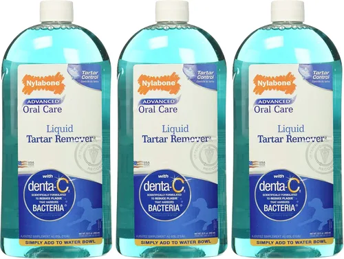 Vista 3 de Nylabone Advanced - Removedor de sarro líquido oral avanzado - Botellas de 32 onzas (paquete de 3)