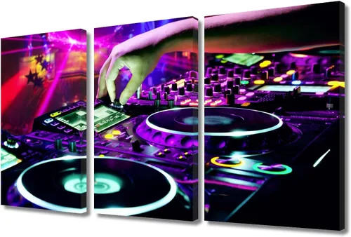 Vista 25 de Lienzo decorativo para pared, diseño de DJ Music Mixes the Track HD impreso en pinturas, 2 piezas, imágenes abstractas para sala de estar, obra