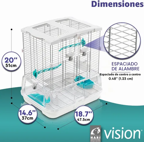 Vista 5 de Jaula para Pájaros Visión Modelo S01 –Pequeñas.