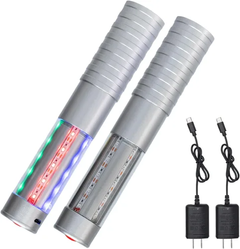 Vista 14 de Luces LED estroboscópicas para botella de servicio para niña, baton, reutilizable, recargable, servicio LED, champán, 2 piezas para bar, club