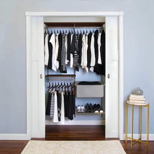Vista 10 de Organized Living freedomRail - Kit organizador de armario ajustable, 48 a 52 pulgadas, pera chocolate
