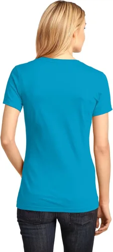 Vista 2 de District Made - Camiseta con cuello en V para mujer peso perfecto DM1170L