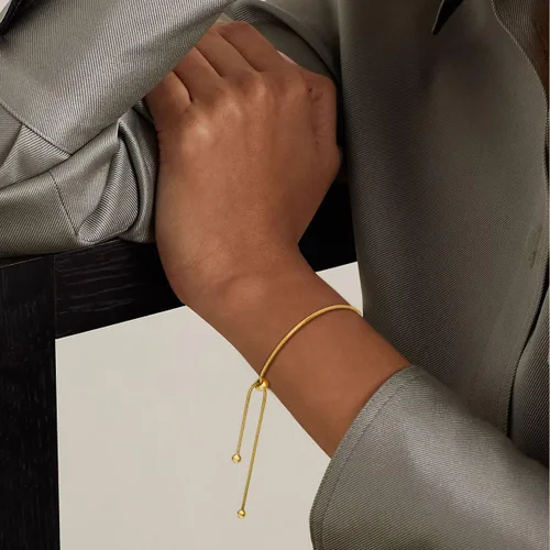 Vista 3 de Yowivon Pulsera de oro refinada ajustable, pulsera de perlas chapada en oro de 14 quilates, sin deslustre, joyería de oro para mujeres, mamá